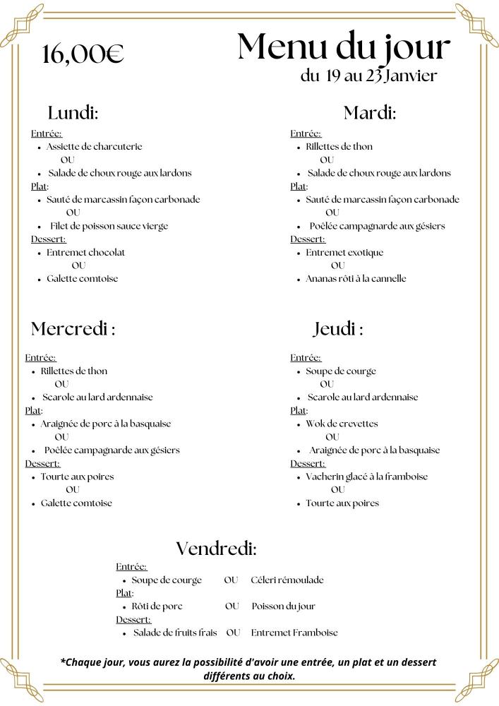 Menu du jour